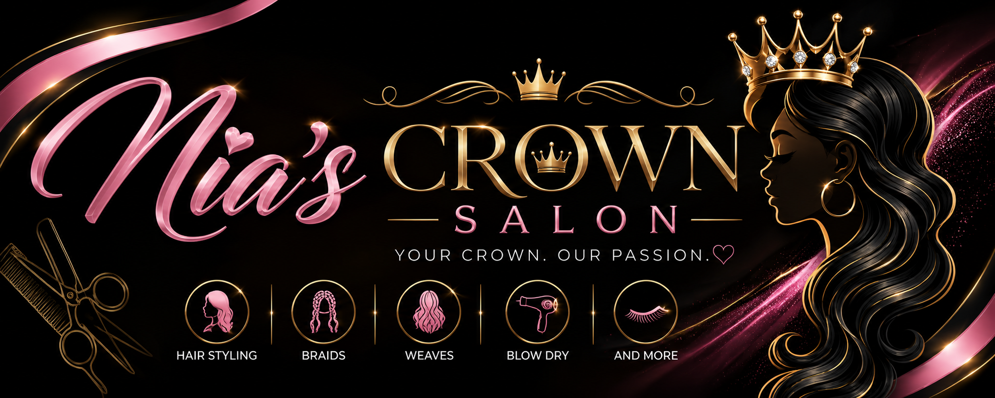 Nia's Crown Salon banner